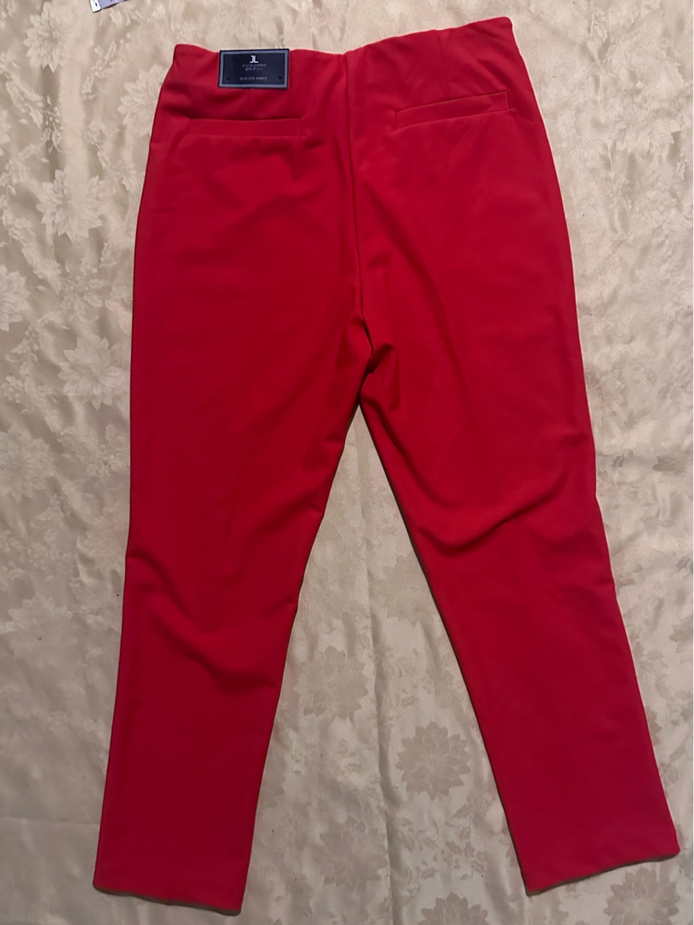 Jules & Leopold Bright Red Cropped Ponte Trousers